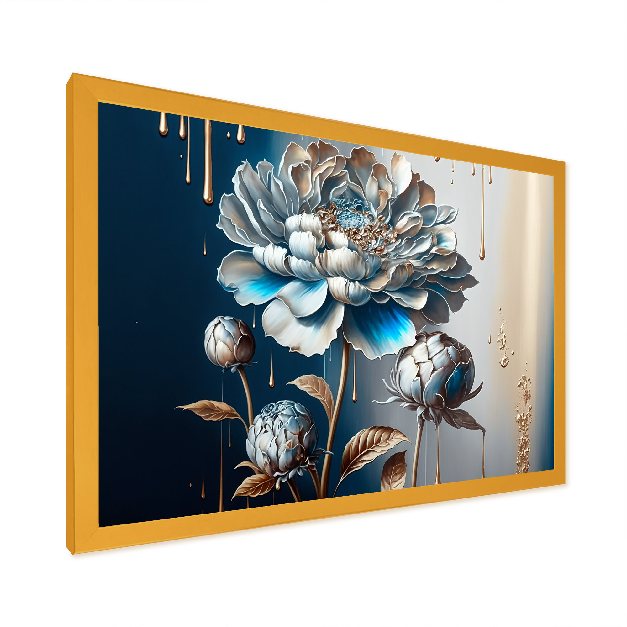 Red Barrel Studio® Ice Blue Zinnia Flowers Print on Canvas Wayfair